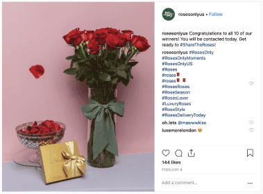 Roses Only social media