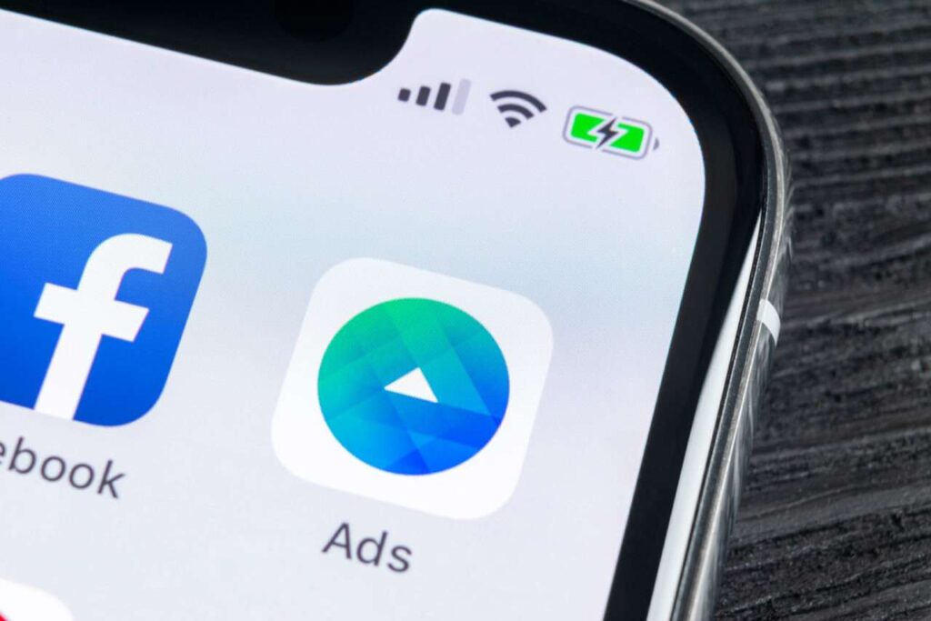 Facebook Ads app on iPhone