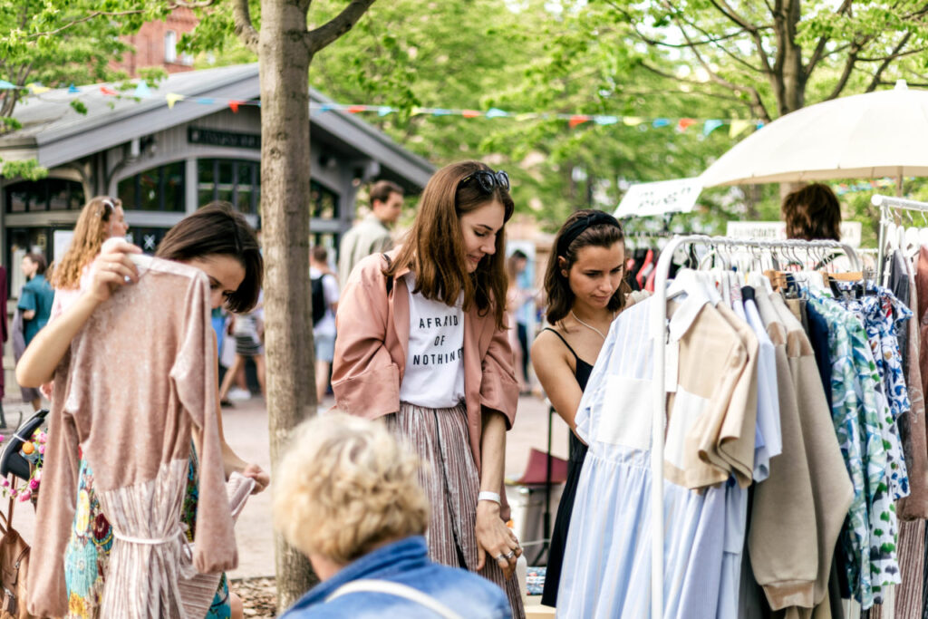 Women Shopping For Dresses