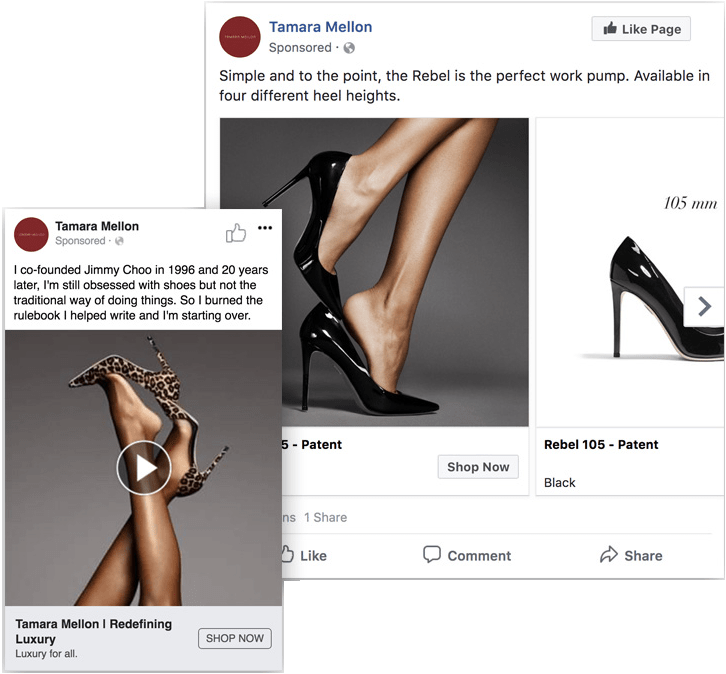 Tamara Mellon Facebook ads