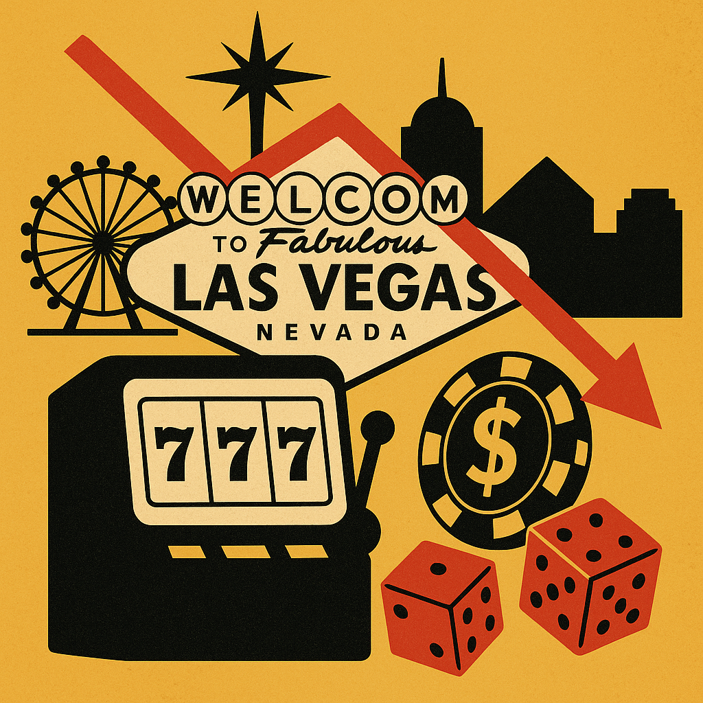Las Vegas with downward trend arrow